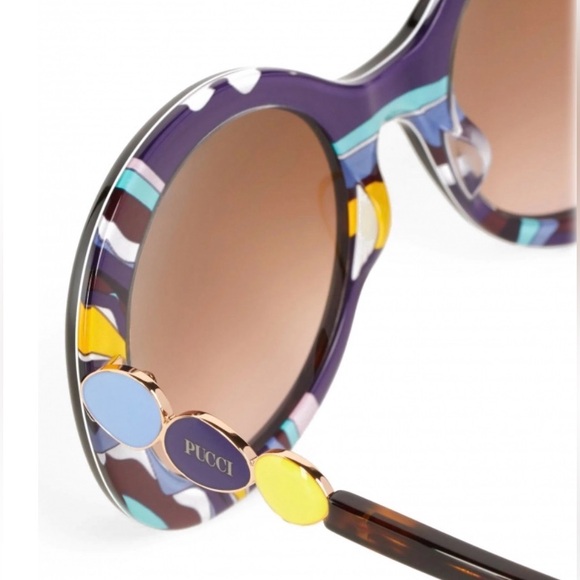 Emilio Pucci Brown Tortoise Oval Sunglasses EP127 52F - Picture 6 of 12